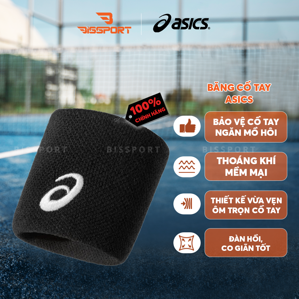 Băng Cổ Tay Thể Thao ASICS Chính Hãng - Thấm Mồ Hôi Hiệu Quả - Co Giãn Tốt - Giữ Tay Khô - Bền Bỉ - Màu Sắc Đa Dạng